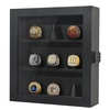 image:imageAmericanflat 11x14 Shadow Box Frame with ShatterResistant Glass  Silhouette Collection  Large Shadow Box Display Case for Tabletop and Wall Display  Dark Oak with Soft Felt Back  Shatterresistant glass 15 inch interior depth hangs vertical or horizontal displays keepsakes medals and memorabiliaBlack