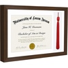 image:imageAmericanflat 11x16 Graduation Frame  ShatterResistant Glass  Fits 85x11 Diplomas with Tassel Opening  Engineered Wood Diploma Frame with Tassel Holder for Wall Display  DriftwoodWalnut