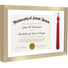 image:imageAmericanflat 11x16 Graduation Frame  ShatterResistant Glass  Fits 85x11 Diplomas with Tassel Opening  Engineered Wood Diploma Frame with Tassel Holder for Wall Display  DriftwoodGold