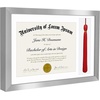 image:imageAmericanflat 11x16 Graduation Frame  ShatterResistant Glass  Fits 85x11 Diplomas with Tassel Opening  Engineered Wood Diploma Frame with Tassel Holder for Wall Display  DriftwoodSilver