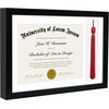 image:imageAmericanflat 11x16 Graduation Frame  ShatterResistant Glass  Fits 85x11 Diplomas with Tassel Opening  Engineered Wood Diploma Frame with Tassel Holder for Wall Display  DriftwoodBlack