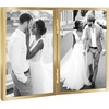 image:imageAmericanflat 12x18 Poster Frame  Driftwood Engineered Wood with Polished Plexiglass  Wide Picture Frame for Vertical or Horizontal Wall Display  Epic Collection  Driftwood  Polished plexiglass front hangs vertical or horizontal sawtooth hangers included secure turntab backingGold