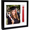 image:imageAmericanflat 13x13 Graduation Frame  ShatterResistant Glass  Fits 8x10 Photo with Tassel Opening  Engineered Wood Diploma Frames with Tassel Holder for Wall  Driftwood Square FrameBlack