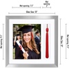 image:imageAmericanflat 13x13 Graduation Frame  ShatterResistant Glass  Fits 8x10 Photo with Tassel Opening  Engineered Wood Diploma Frames with Tassel Holder for Wall  Driftwood Square FrameSilver