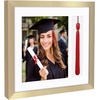 image:imageAmericanflat 13x13 Graduation Frame  ShatterResistant Glass  Fits 8x10 Photo with Tassel Opening  Engineered Wood Diploma Frames with Tassel Holder for Wall  Driftwood Square FrameGold