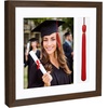 image:imageAmericanflat 13x13 Graduation Frame  ShatterResistant Glass  Fits 8x10 Photo with Tassel Opening  Engineered Wood Diploma Frames with Tassel Holder for Wall  Driftwood Square FrameWalnut