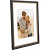 image:imageAmericanflat 13x19 Picture Frame with ShatterResistant Glass  Signature Collection  GalleryStyle Frames Made of Engineered Wood  Photo Frame for Wall Display  DriftwoodBlack Gold