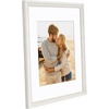 image:imageAmericanflat 13x19 Picture Frame with ShatterResistant Glass  Signature Collection  GalleryStyle Frames Made of Engineered Wood  Photo Frame for Wall Display  DriftwoodWhite Gold