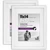 image:imageAmericanflat 5x7 Picture Frame with ShatterResistant Glass  Set of 2  Use as 4x6 Frame with Mat or Display 5x7 Photo Without Mat  Signature Collection  Picture Frames for Tabletop or Wall  BlackWhite