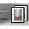 image:imageAmericanflat 5x7 Picture Frame with ShatterResistant Glass  Set of 2  Use as 4x6 Frame with Mat or Display 5x7 Photo Without Mat  Signature Collection  Picture Frames for Tabletop or Wall  BlackBlack