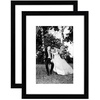 image:imageAmericanflat 5x7 Picture Frame with ShatterResistant Glass  Set of 2  Use as 4x6 Frame with Mat or Display 5x7 Photo Without Mat  Signature Collection  Picture Frames for Tabletop or Wall  BlackBlack