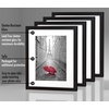 image:imageAmericanflat 5x7 Picture Frame with ShatterResistant Glass  Set of 2  Use as 4x6 Frame with Mat or Display 5x7 Photo Without Mat  Signature Collection  Picture Frames for Tabletop or Wall  BlackBlack