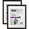 image:imageAmericanflat 5x7 Picture Frame with ShatterResistant Glass  Set of 2  Use as 4x6 Frame with Mat or Display 5x7 Photo Without Mat  Signature Collection  Picture Frames for Tabletop or Wall  BlackBlack