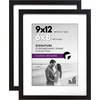 image:imageAmericanflat 5x7 Picture Frame with ShatterResistant Glass  Set of 2  Use as 4x6 Frame with Mat or Display 5x7 Photo Without Mat  Signature Collection  Picture Frames for Tabletop or Wall  BlackBlack