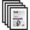 image:imageAmericanflat 5x7 Picture Frame with ShatterResistant Glass  Set of 2  Use as 4x6 Frame with Mat or Display 5x7 Photo Without Mat  Signature Collection  Picture Frames for Tabletop or Wall  BlackBlack