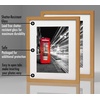 image:imageAmericanflat 5x7 Picture Frame with ShatterResistant Glass  Set of 2  Use as 4x6 Frame with Mat or Display 5x7 Photo Without Mat  Signature Collection  Picture Frames for Tabletop or Wall  BlackDark Oak
