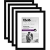 image:imageAmericanflat 5x7 Picture Frame with ShatterResistant Glass  Set of 2  Use as 4x6 Frame with Mat or Display 5x7 Photo Without Mat  Signature Collection  Picture Frames for Tabletop or Wall  BlackBlack