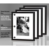 image:imageAmericanflat 5x7 Picture Frame with ShatterResistant Glass  Set of 2  Use as 4x6 Frame with Mat or Display 5x7 Photo Without Mat  Signature Collection  Picture Frames for Tabletop or Wall  BlackBlack