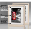 image:imageAmericanflat 5x7 Picture Frame with ShatterResistant Glass  Set of 2  Use as 4x6 Frame with Mat or Display 5x7 Photo Without Mat  Signature Collection  Picture Frames for Tabletop or Wall  BlackLight Wood
