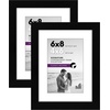 image:imageAmericanflat 5x7 Picture Frame with ShatterResistant Glass  Set of 2  Use as 4x6 Frame with Mat or Display 5x7 Photo Without Mat  Signature Collection  Picture Frames for Tabletop or Wall  BlackBlack