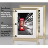 image:imageAmericanflat 5x7 Picture Frame with ShatterResistant Glass  Set of 2  Use as 4x6 Frame with Mat or Display 5x7 Photo Without Mat  Signature Collection  Picture Frames for Tabletop or Wall  BlackGold