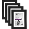 image:imageAmericanflat 5x7 Picture Frame with ShatterResistant Glass  Set of 2  Use as 4x6 Frame with Mat or Display 5x7 Photo Without Mat  Signature Collection  Picture Frames for Tabletop or Wall  BlackBlack