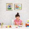 image:imageAmericanflat 85x11 Changeable Kids Art Frame 2Pack  Gold  Holds 100 art pieces magnetic front door builtin keyholes for wall display stores finished artworkGold