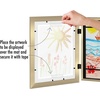 image:imageAmericanflat 85x11 Changeable Kids Art Frame 2Pack  Gold  Holds 100 art pieces magnetic front door builtin keyholes for wall display stores finished artworkGold