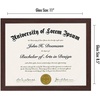 image:imageAmericanflat 85x11 Diploma Frame with ShatterResistant Glass  Document Frames with Engineered Wood  Legacy Collection  Certificate Frame for Tabletop and Wall Display  Mahogany  Shatterresistant glass displays diplomas certificates and documents wall or tabletop display with included easelMahogany