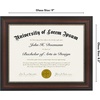 image:imageAmericanflat 85x11 Diploma Frame with ShatterResistant Glass  Document Frames with Engineered Wood  Legacy Collection  Certificate Frame for Tabletop and Wall Display  Mahogany  Shatterresistant glass displays diplomas certificates and documents wall or tabletop display with included easelBeaded Mahogany