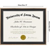 image:imageAmericanflat 85x11 Diploma Frame with ShatterResistant Glass  Document Frames with Engineered Wood  Legacy Collection  Certificate Frame for Tabletop and Wall Display  Mahogany  Shatterresistant glass displays diplomas certificates and documents wall or tabletop display with included easelBlack  Bronze