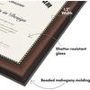 image:imageAmericanflat 85x11 Diploma Frame with ShatterResistant Glass  Document Frames with Engineered Wood  Legacy Collection  Certificate Frame for Tabletop and Wall Display  Mahogany  Shatterresistant glass displays diplomas certificates and documents wall or tabletop display with included easelBeaded Mahogany