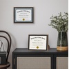 image:imageAmericanflat 85x11 Diploma Frame with ShatterResistant Glass  Document Frames with Engineered Wood  Legacy Collection  Certificate Frame for Tabletop and Wall Display  Mahogany  Shatterresistant glass displays diplomas certificates and documents wall or tabletop display with included easelBlack  Bronze
