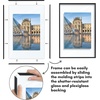 image:imageAmericanflat 85x11 Picture Frame with ShatterResistant Glass  Streamline Collection  Thin Border Photo Frame for Tabletop and Wall Display  Hanging Hardware and Easel Stand Included  Mahogany  Shatterresistant glass wall or tabletop display with included easel sawtooth hangers included secure turntab backingBlack
