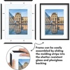 image:imageAmericanflat 85x11 Picture Frame with ShatterResistant Glass  Streamline Collection  Thin Border Photo Frame for Tabletop and Wall Display  Hanging Hardware and Easel Stand Included  Mahogany  Shatterresistant glass wall or tabletop display with included easel sawtooth hangers included secure turntab backingBlack
