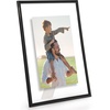 image:imageAmericanflat 85x11 Picture Frame with ShatterResistant Glass  Streamline Collection  Thin Border Photo Frame for Tabletop and Wall Display  Hanging Hardware and Easel Stand Included  Mahogany  Shatterresistant glass wall or tabletop display with included easel sawtooth hangers included secure turntab backingBlack