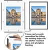 image:imageAmericanflat 85x11 Picture Frame with ShatterResistant Glass  Streamline Collection  Thin Border Photo Frame for Tabletop and Wall Display  Hanging Hardware and Easel Stand Included  Mahogany  Shatterresistant glass wall or tabletop display with included easel sawtooth hangers included secure turntab backingBlack
