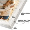 image:imageAmericanflat 85x14 Picture Frame with ShatterResistant Glass  Signature Collection  GalleryStyle Frames Made of Engineered Wood  Photo Frame for Wall Display  DriftwoodWhite Gold
