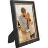 image:imageAmericanflat 85x14 Picture Frame with ShatterResistant Glass  Signature Collection  GalleryStyle Frames Made of Engineered Wood  Photo Frame for Wall Display  DriftwoodBlack Gold