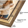 image:imageAmericanflat 85x14 Picture Frame with ShatterResistant Glass  Signature Collection  GalleryStyle Frames Made of Engineered Wood  Photo Frame for Wall Display  DriftwoodGold