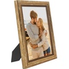 image:imageAmericanflat 85x14 Picture Frame with ShatterResistant Glass  Signature Collection  GalleryStyle Frames Made of Engineered Wood  Photo Frame for Wall Display  DriftwoodGold