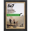 image:imageAmericanflat 85x14 Picture Frame with ShatterResistant Glass  Signature Collection  GalleryStyle Frames Made of Engineered Wood  Photo Frame for Wall Display  DriftwoodBlack Gold