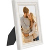 image:imageAmericanflat 85x14 Picture Frame with ShatterResistant Glass  Signature Collection  GalleryStyle Frames Made of Engineered Wood  Photo Frame for Wall Display  DriftwoodWhite Gold