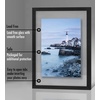 image:imageAmericanflat 8x10 Floating Picture Frame with Polished CrystalClear Glass  Use as 5x7 Picture Frame or Display 4x6 Photo  Signature Float Collection  Photo Frames for Tabletop or Wall  Black  Photo floats between crystalclear glass wall or tabletop display with included easel sawtooth hangers includedBlack