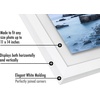 image:imageAmericanflat 8x10 Floating Picture Frame with Polished CrystalClear Glass  Use as 5x7 Picture Frame or Display 4x6 Photo  Signature Float Collection  Photo Frames for Tabletop or Wall  Black  Photo floats between crystalclear glass wall or tabletop display with included easel sawtooth hangers includedWhite