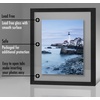 image:imageAmericanflat 8x10 Floating Picture Frame with Polished CrystalClear Glass  Use as 5x7 Picture Frame or Display 4x6 Photo  Signature Float Collection  Photo Frames for Tabletop or Wall  Black  Photo floats between crystalclear glass wall or tabletop display with included easel sawtooth hangers includedBlack