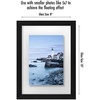 image:imageAmericanflat 8x10 Floating Picture Frame with Polished CrystalClear Glass  Use as 5x7 Picture Frame or Display 4x6 Photo  Signature Float Collection  Photo Frames for Tabletop or Wall  Black  Photo floats between crystalclear glass wall or tabletop display with included easel sawtooth hangers includedBlack