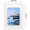 image:imageAmericanflat 8x10 Floating Picture Frame with Polished CrystalClear Glass  Use as 5x7 Picture Frame or Display 4x6 Photo  Signature Float Collection  Photo Frames for Tabletop or Wall  Black  Photo floats between crystalclear glass wall or tabletop display with included easel sawtooth hangers includedWhite