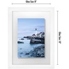 image:imageAmericanflat 8x10 Floating Picture Frame with Polished CrystalClear Glass  Use as 5x7 Picture Frame or Display 4x6 Photo  Signature Float Collection  Photo Frames for Tabletop or Wall  Black  Photo floats between crystalclear glass wall or tabletop display with included easel sawtooth hangers includedWhite