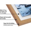 image:imageAmericanflat 8x10 Floating Picture Frame with Polished CrystalClear Glass  Use as 5x7 Picture Frame or Display 4x6 Photo  Signature Float Collection  Photo Frames for Tabletop or Wall  Black  Photo floats between crystalclear glass wall or tabletop display with included easel sawtooth hangers includedDark Oak